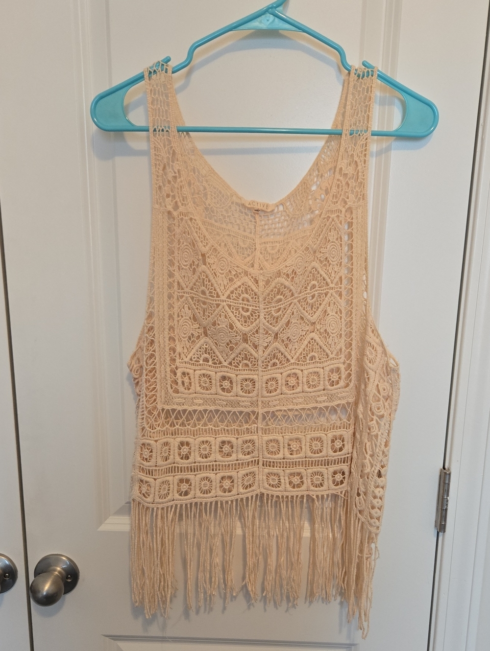 Active Crochet Fringe Tank Top